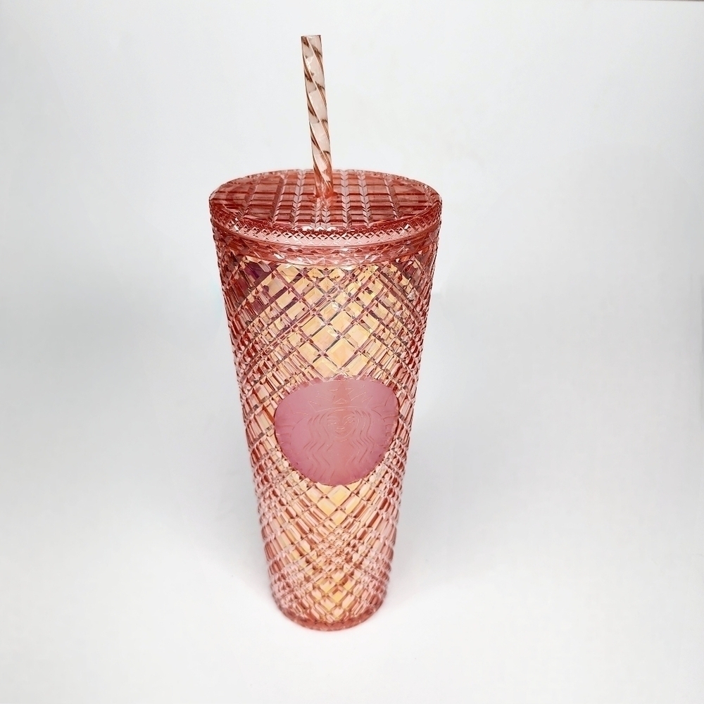 Starbucks Venti Rose Gold Faceted Jewel Tumbler